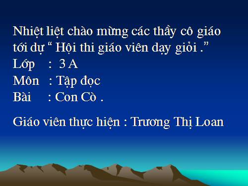 Tuần 31. Con cò