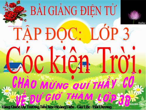 Tuần 33. Cóc kiện Trời