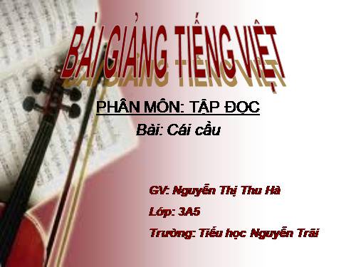 Tuần 22. Cái cầu