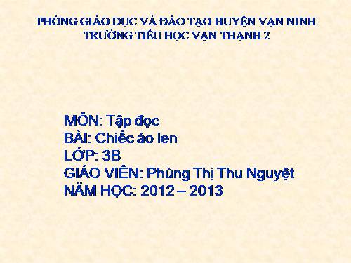 Tuần 3. Chiếc áo len