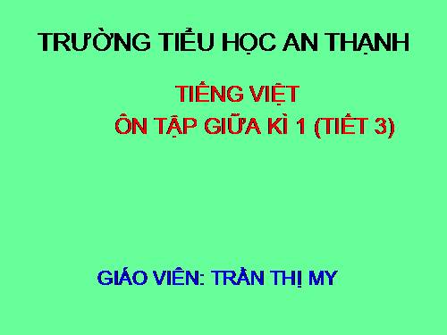 Tuần 9. Ôn tập Giữa Học kì I