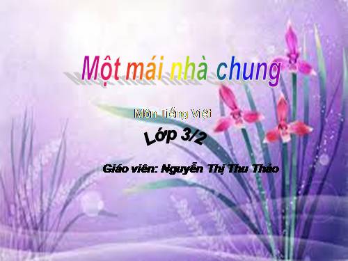 Tuần 30. Một mái nhà chung