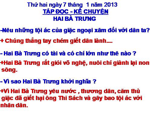 Tuần 19. Hai Bà Trưng