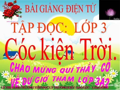 Tuần 33. Cóc kiện Trời