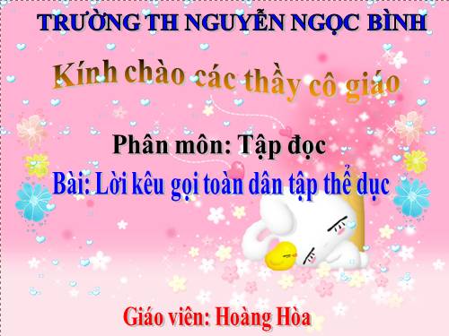 Tuần 29. Lời kêu gọi toàn dân tập thể dục