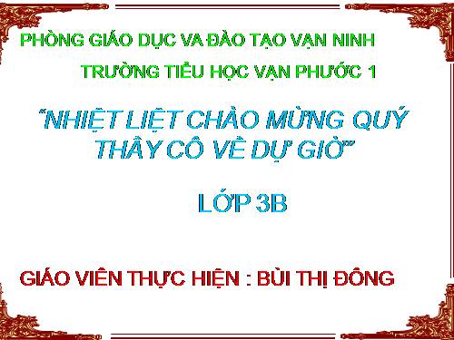 Tuần 30. Một mái nhà chung