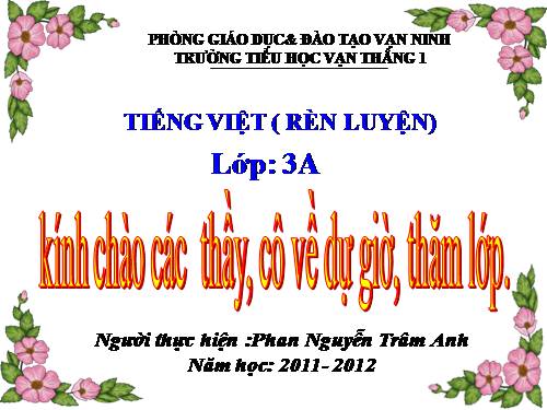 Tiếng việt - rèn luyện