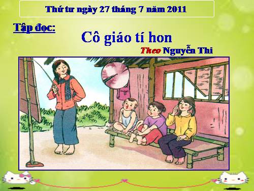 Tuần 2. Cô giáo tí hon