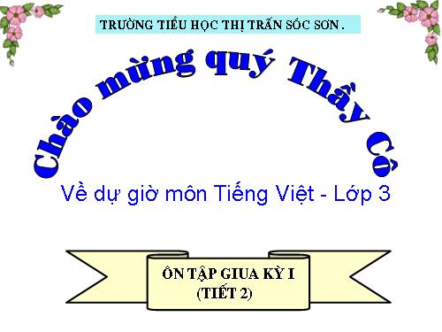 Tuần 9. Ôn tập Giữa Học kì I