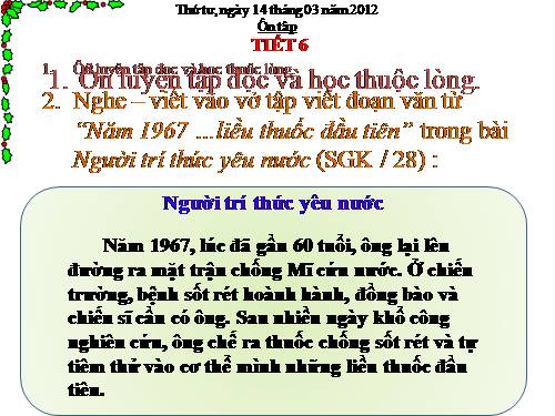 Tuần 27. Ôn tập Giữa Học kì II