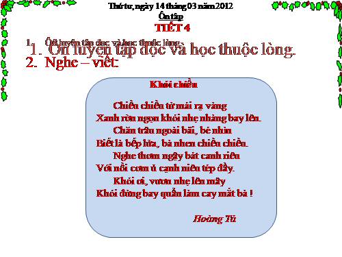 Tuần 27. Ôn tập Giữa Học kì II