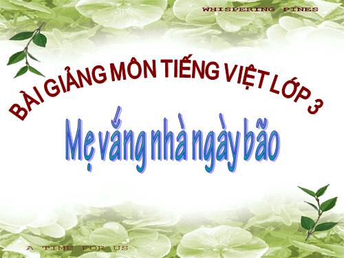 Tuần 4. Mẹ vắng nhà ngày bão