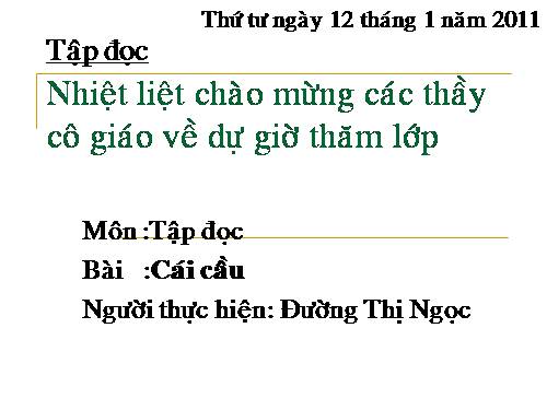 Tuần 22. Cái cầu