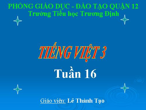 Tuần 16. Về quê ngoại