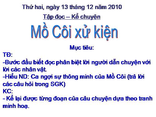 Tuần 17. Mồ Côi xử kiện