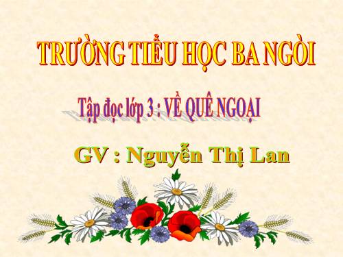 Tuần 16. Về quê ngoại