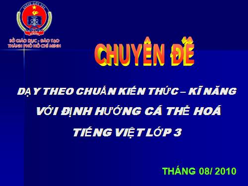 Dạy cá thể TV lớp 3