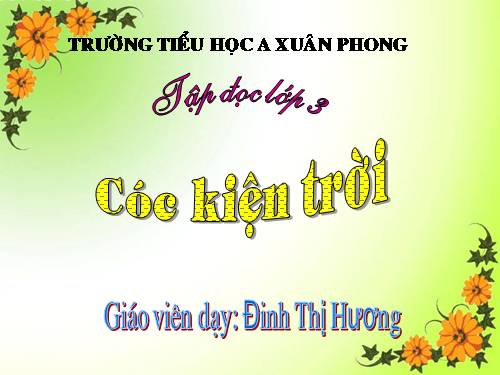 Tuần 33. Cóc kiện Trời