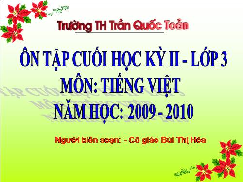 Tuần 35. Ôn tập Cuối Học kì II