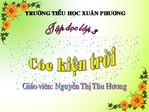 Tuần 33. Cóc kiện Trời