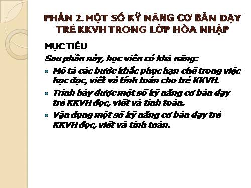 bài giảng trẻ khó khăn về học