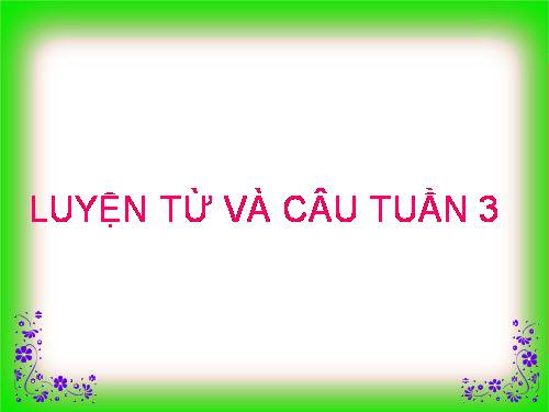 Luyện từ và câu TUẦN 3