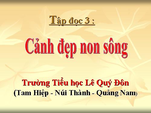 Tuần 12. Cảnh đẹp non sông