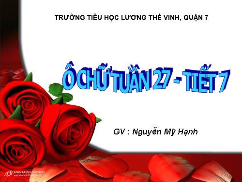 Ô chữ tuần 27 - tiết 7