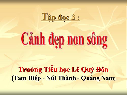 Tuần 12. Cảnh đẹp non sông