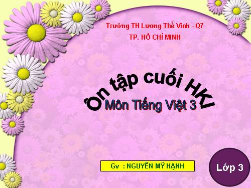 Tuần 18. Ôn tập Cuối Học kì I