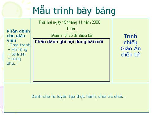 sang kien-kinh nghiem: Trình bay bang lop