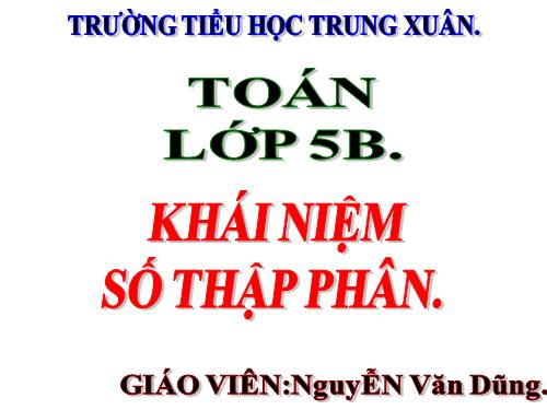 Khái niệm số thập phân