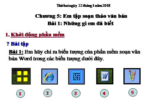 Chương V. Bài 1. Những gì em đã biết