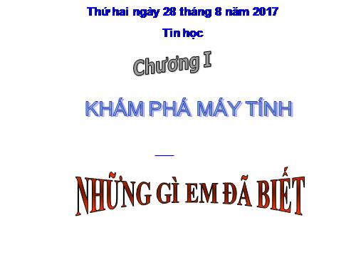 Chương I. Bài 1. Những gì em đã biết