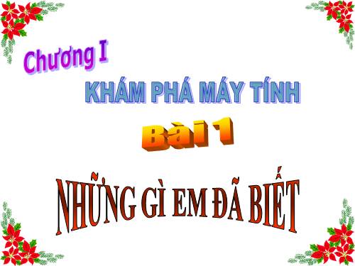 Chương I. Bài 1. Những gì em đã biết