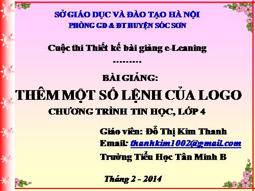 Chương VI. Bài 2. Thêm một số lệnh của Logo