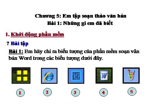 Chương V. Bài 1. Những gì em đã biết