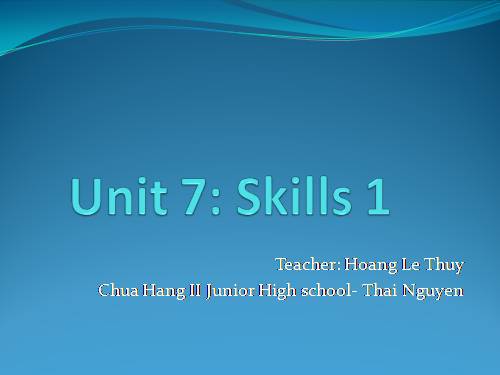 Unit 7. Recipes and eating habits. Lesson 5. Skills 1