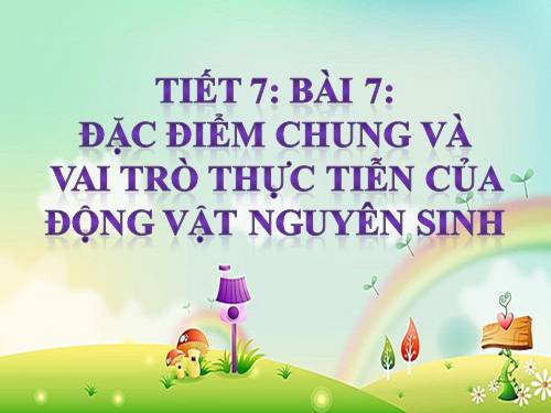 Bài 7. Đặc điểm chung và vai trò thực tiễn của Động vật nguyên sinh