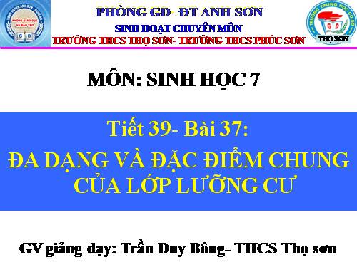 Bài 37. Đa dạng và đặc điểm chung của lớp Lưỡng cư