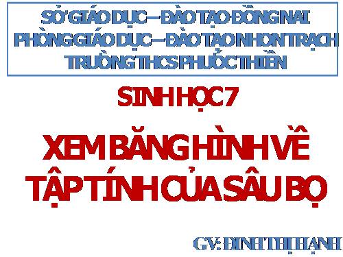 Bài 28. Thực hành: Xem băng hình về tập tính của sâu bọ