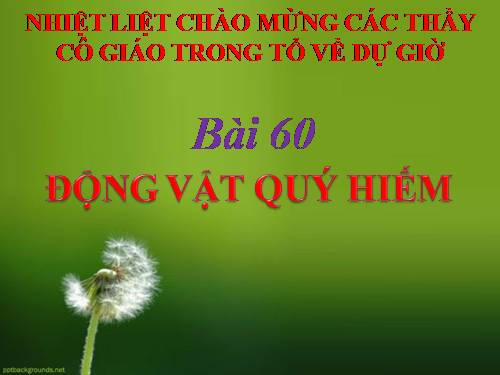 Bài 60. Động vật quý hiếm