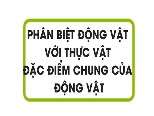 Bài 2. Phân biệt động vật với thực vật. Đặc điểm chung của động vật