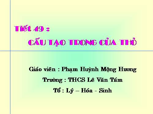 Bài 47. Cấu tạo trong của thỏ