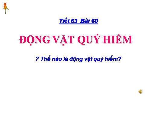 Bài 60. Động vật quý hiếm