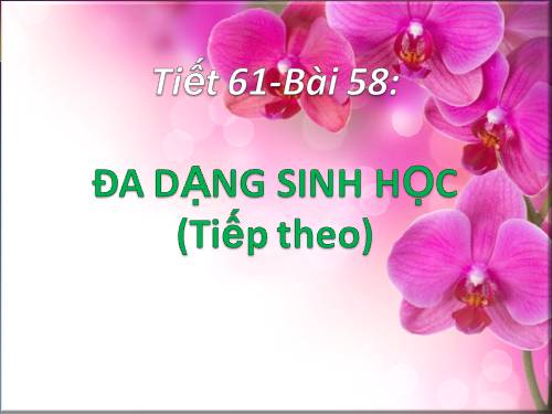 Bài 58. Đa dạng sinh học (tiếp theo)