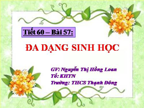 Bài 57. Đa dạng sinh học