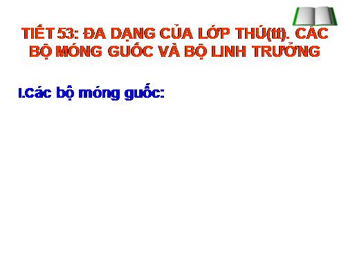 Bài 51. Đa dạng của lớp Thú: Các bộ Móng guốc và bộ Linh trưởng