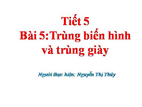 Bài 5. Trùng biến hình và trùng giày