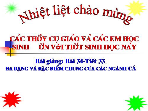 Bài 34. Đa dạng và đặc điểm chung của các lớp Cá